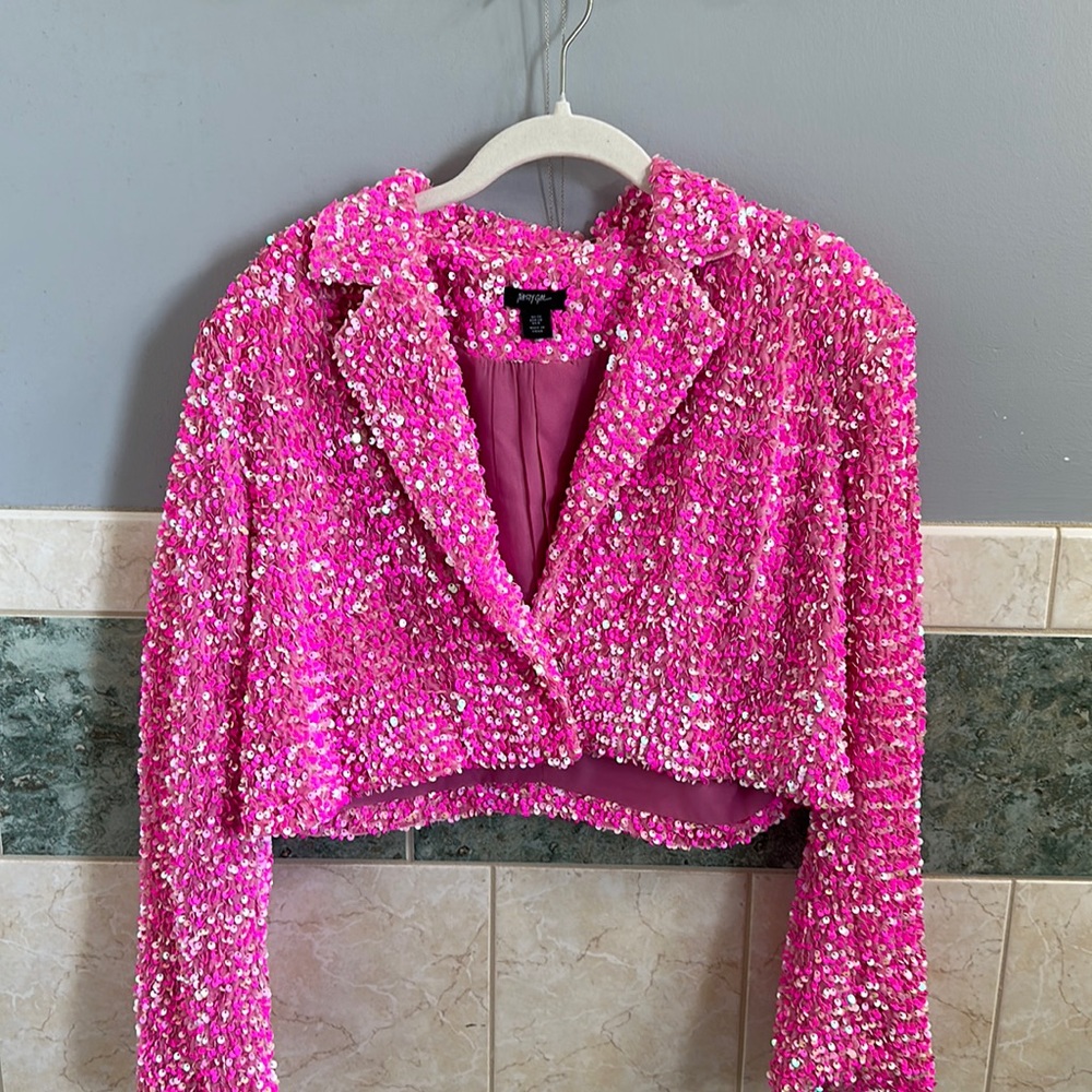 Nasty gal sequin cropped blazer